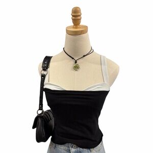 Reformation Black White Contrast Cami Top XS Minimal Chic